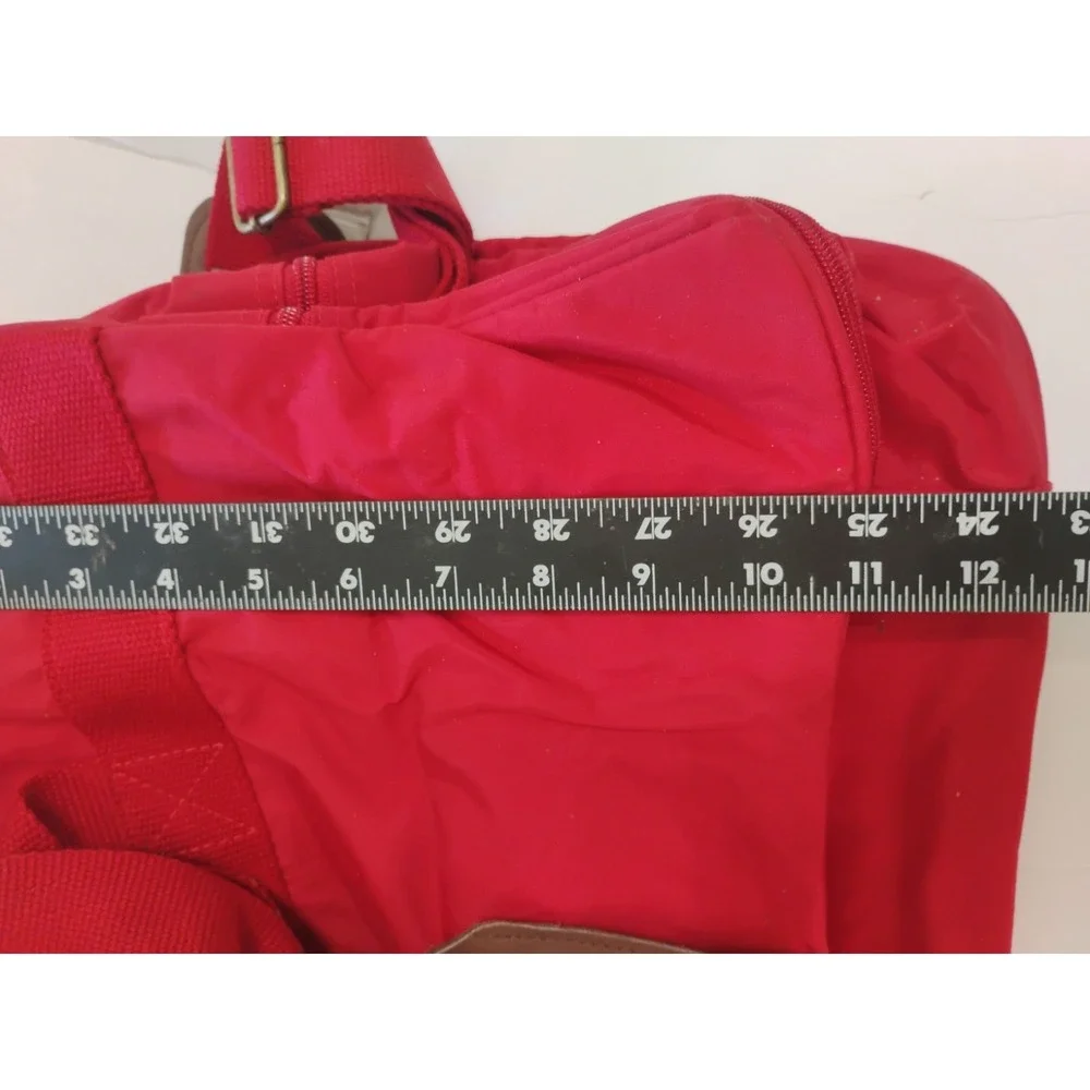 Vintage 90s Marlboro Bag Red Country Store Duffle Leather Flap Travel Bag Gear